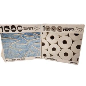 Set of 2 TP Hoarding and Buncha Masks 1000 Piece Jigsaw Puzzles